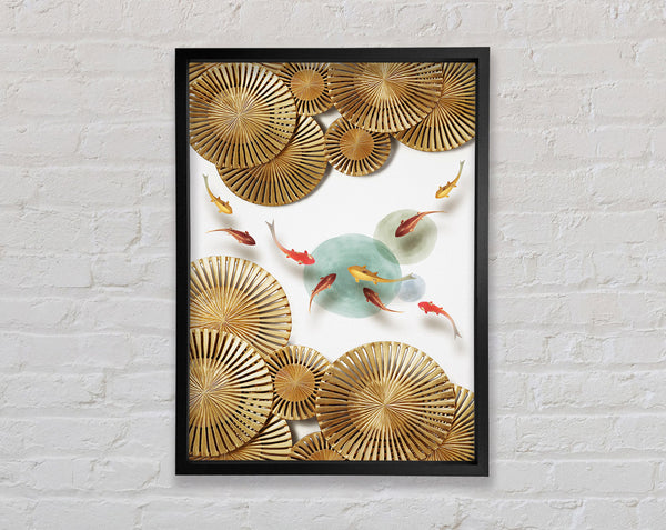 Gold Wheeled Shapes  With Fish