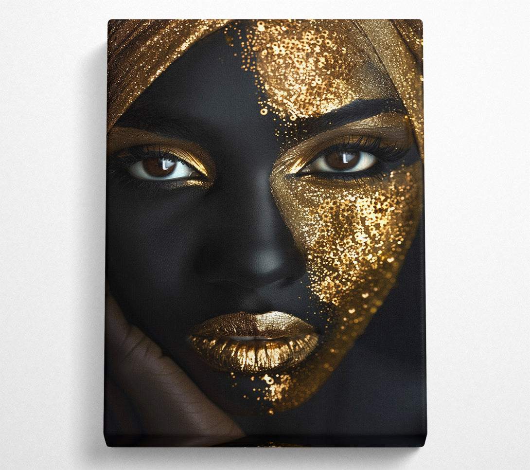  A Canvas Print of Gold Woman Beauty Canvas Wall Art