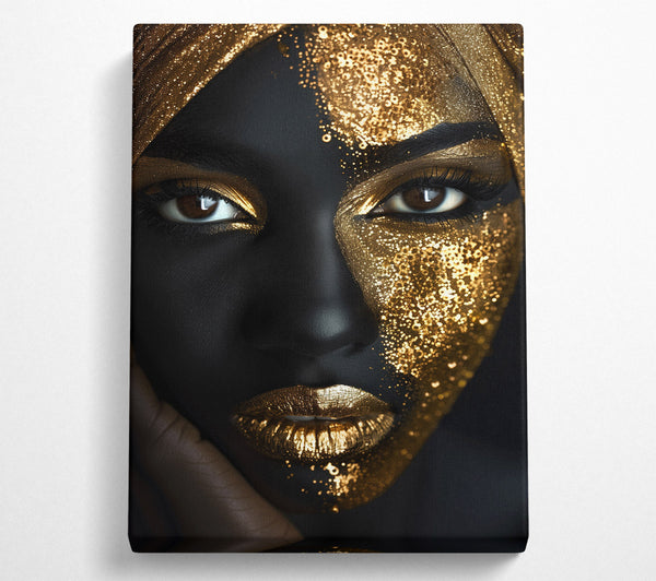 A Canvas Print of Gold Woman Beauty Canvas Wall Art