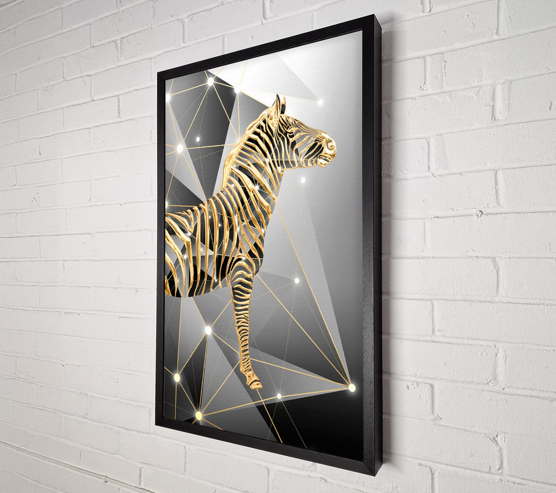  A Canvas Print of Gold Zebra Canvas Art