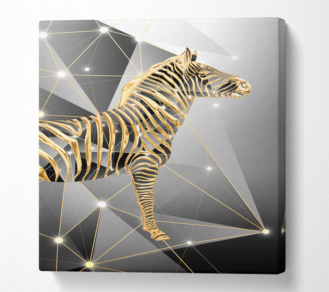  A Canvas Print of Gold Zebra Canvas Art
