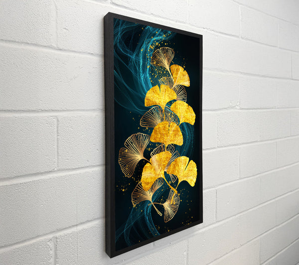 Golden Leaves With Swirls