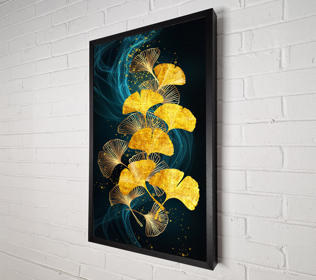  A Canvas Print of Golden Leaves With Swirls Canvas Print