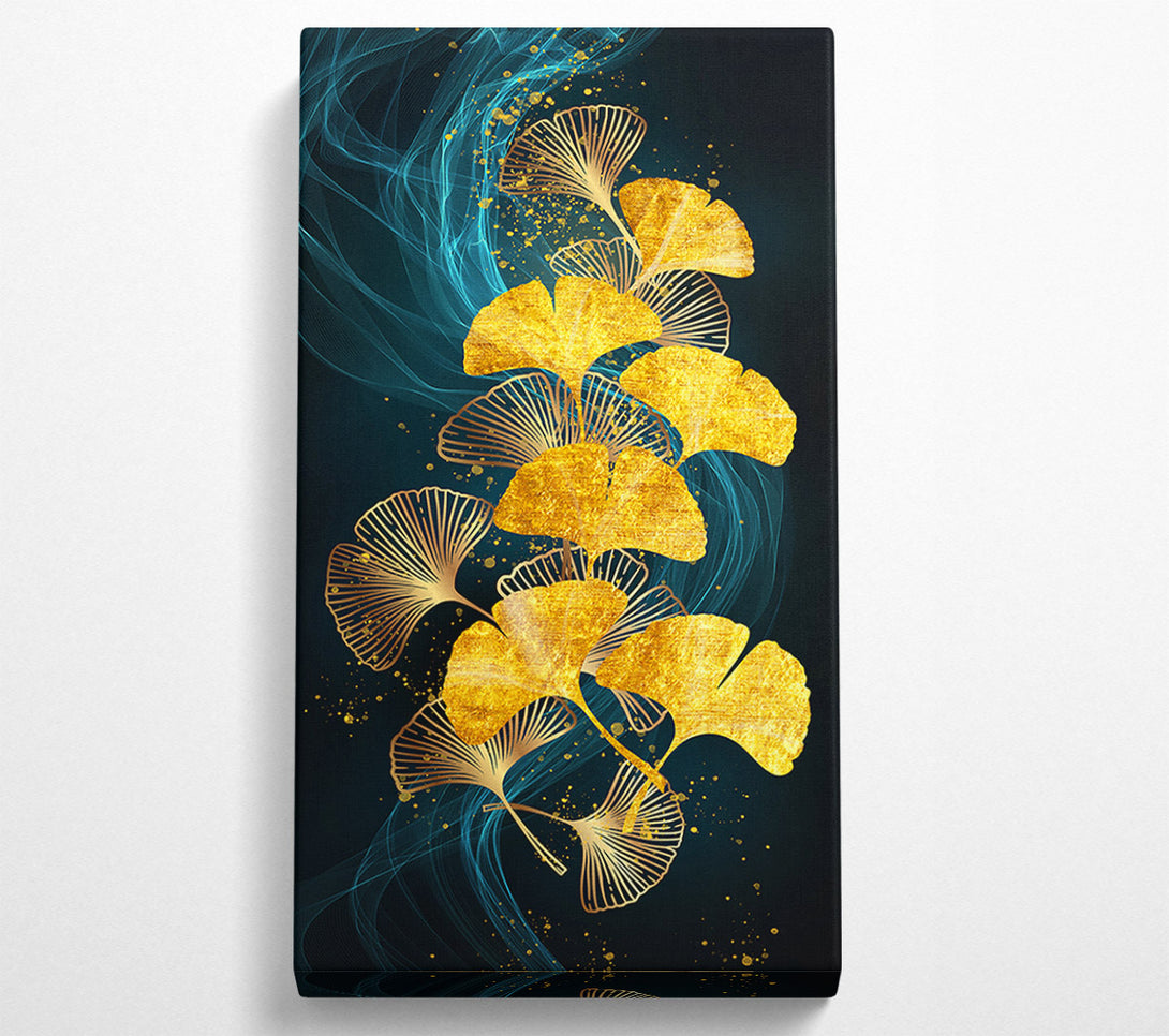  A Canvas Print of Golden Leaves With Swirls Canvas Print