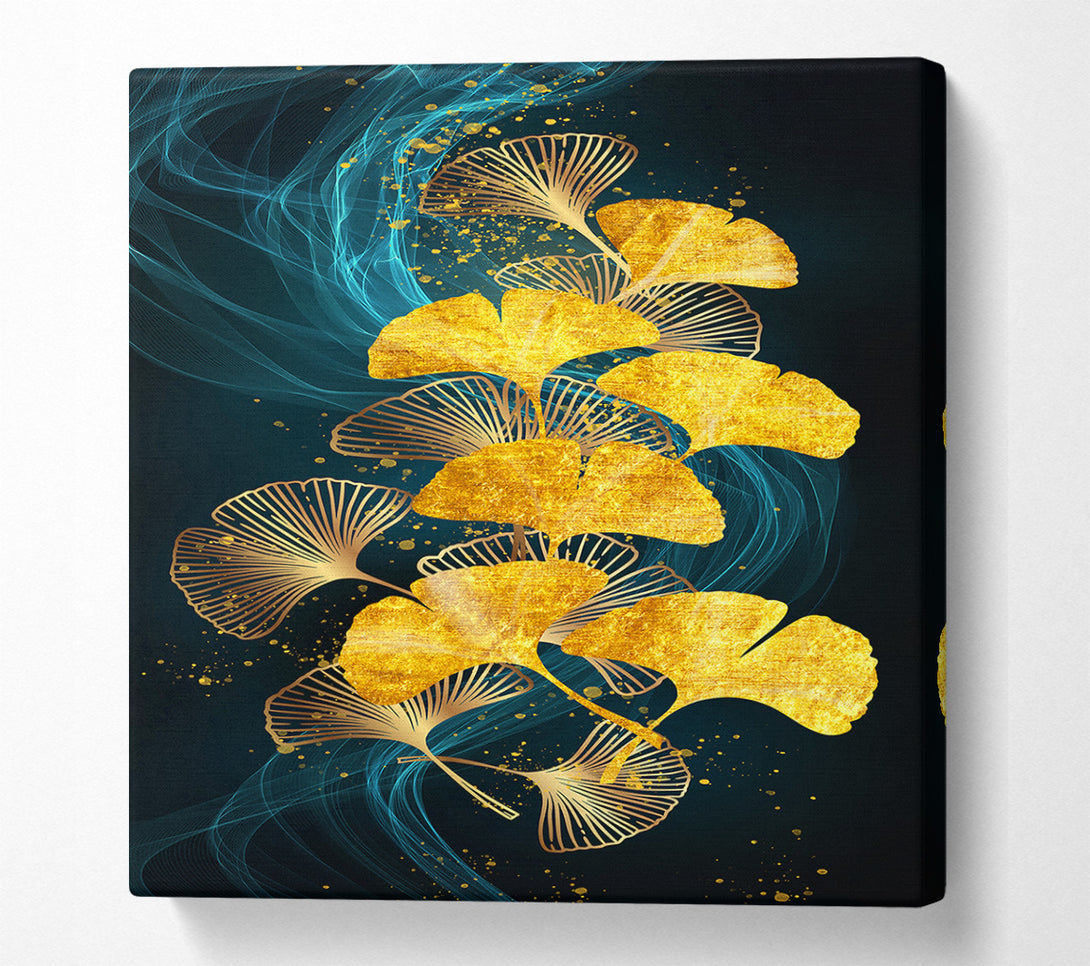  A Canvas Print of Golden Leaves With Swirls Canvas Print