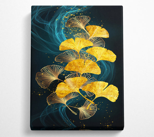  A Canvas Print of Golden Leaves With Swirls Canvas Print