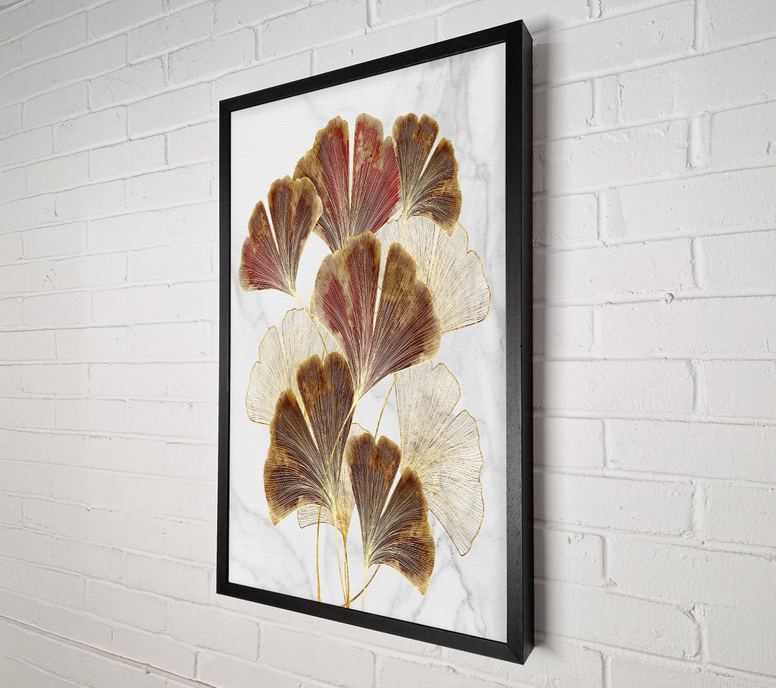  A Canvas Print of Golden Lines On Leaves Canvas Wall Art