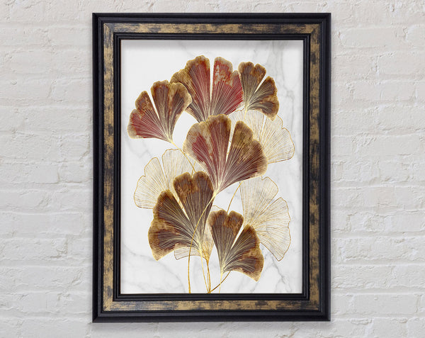 Golden Lines On Leaves