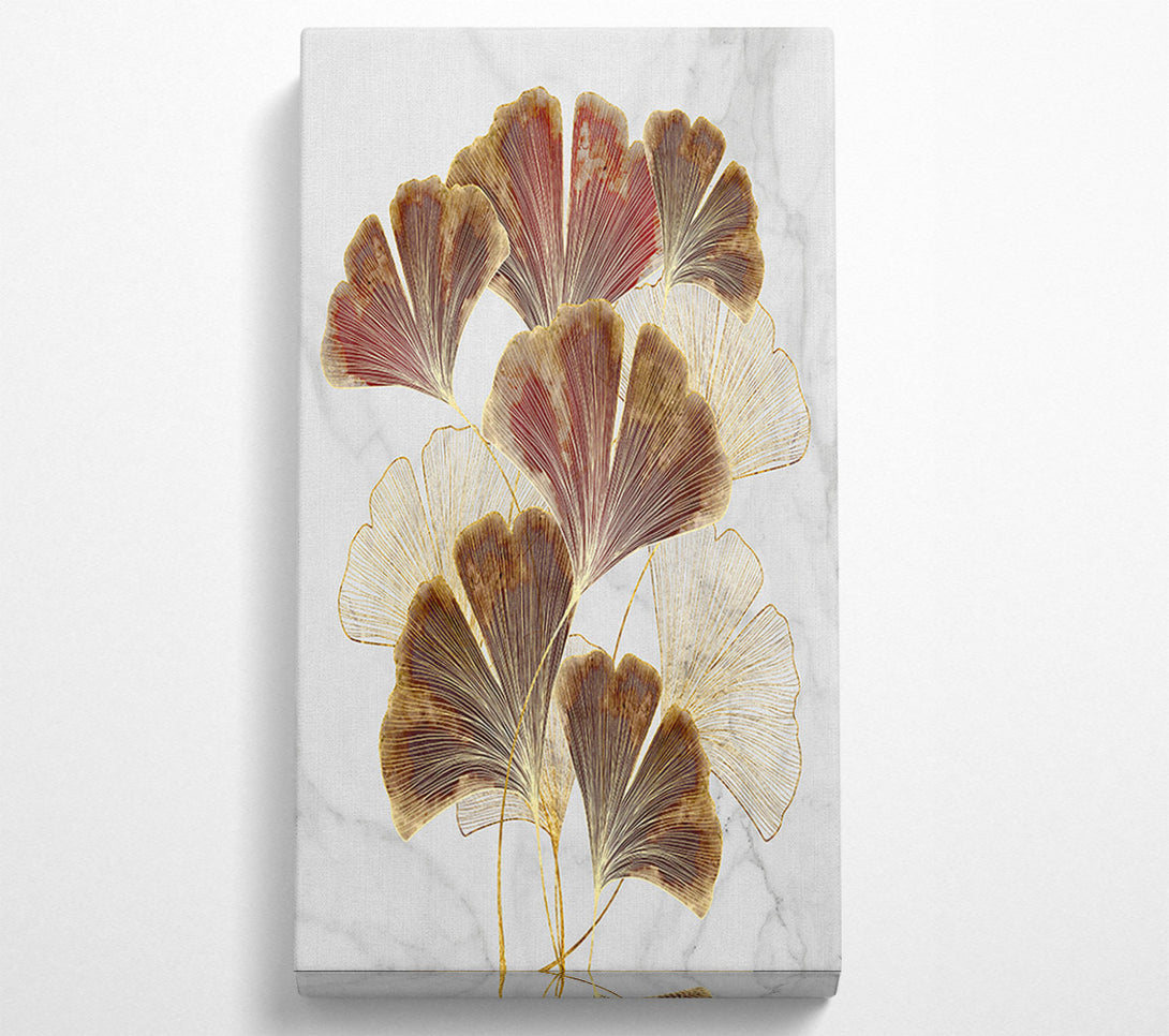  A Canvas Print of Golden Lines On Leaves Canvas Wall Art