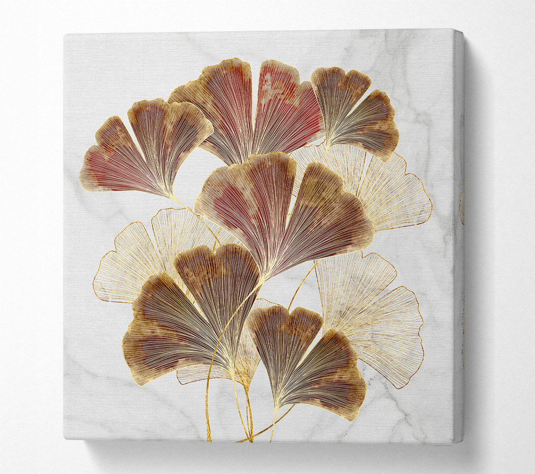  A Canvas Print of Golden Lines On Leaves Canvas Wall Art