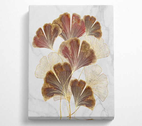  A Canvas Print of Golden Lines On Leaves Canvas Wall Art