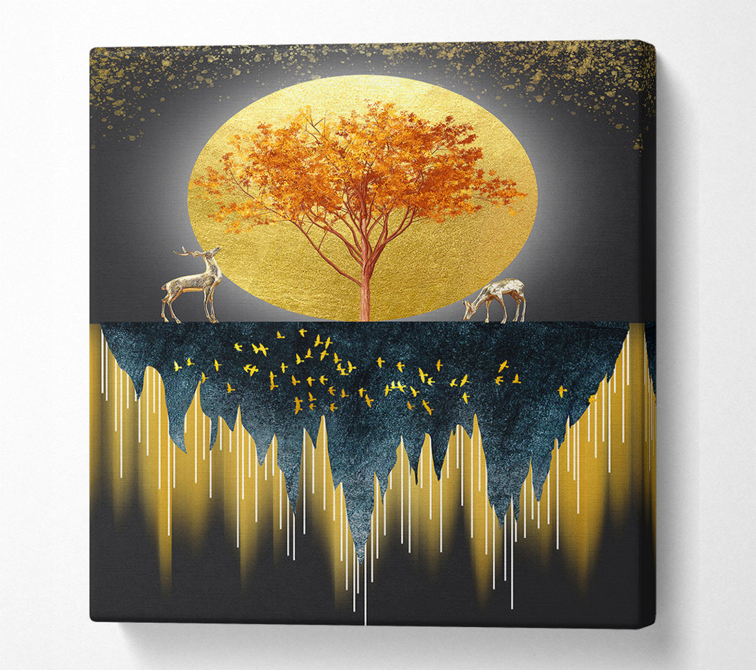 A Canvas Print of Golden Moon Canvas Art