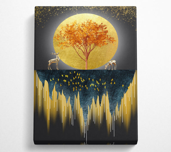  A Canvas Print of Golden Moon Canvas Art