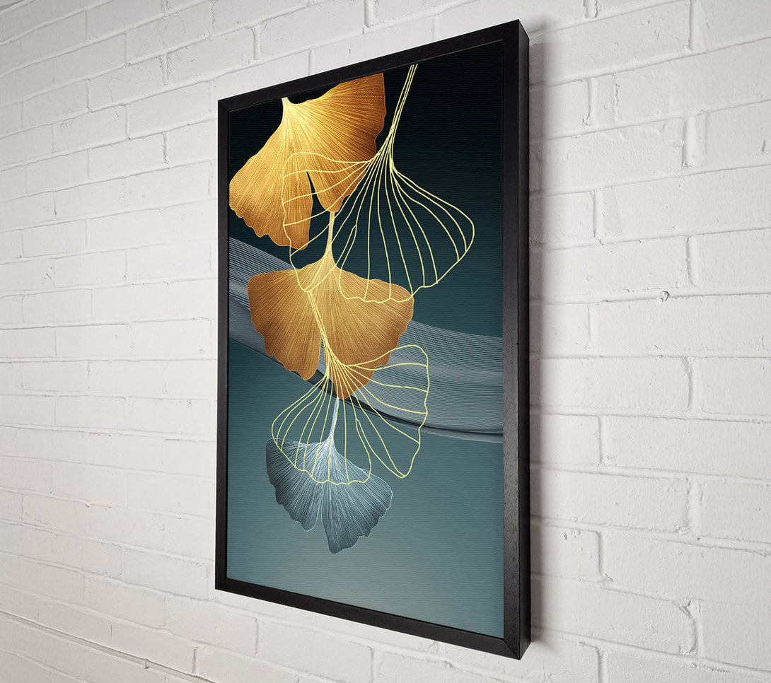  A Canvas Print of Golden Petals Abstract Canvas Wall Art