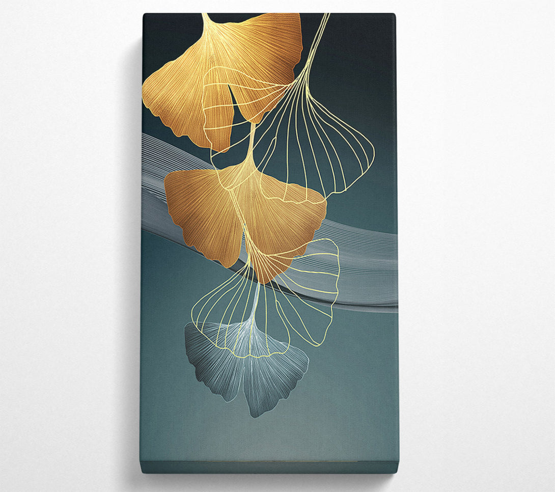  A Canvas Print of Golden Petals Abstract Canvas Wall Art