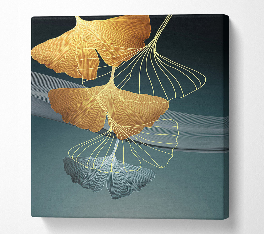  A Canvas Print of Golden Petals Abstract Canvas Wall Art