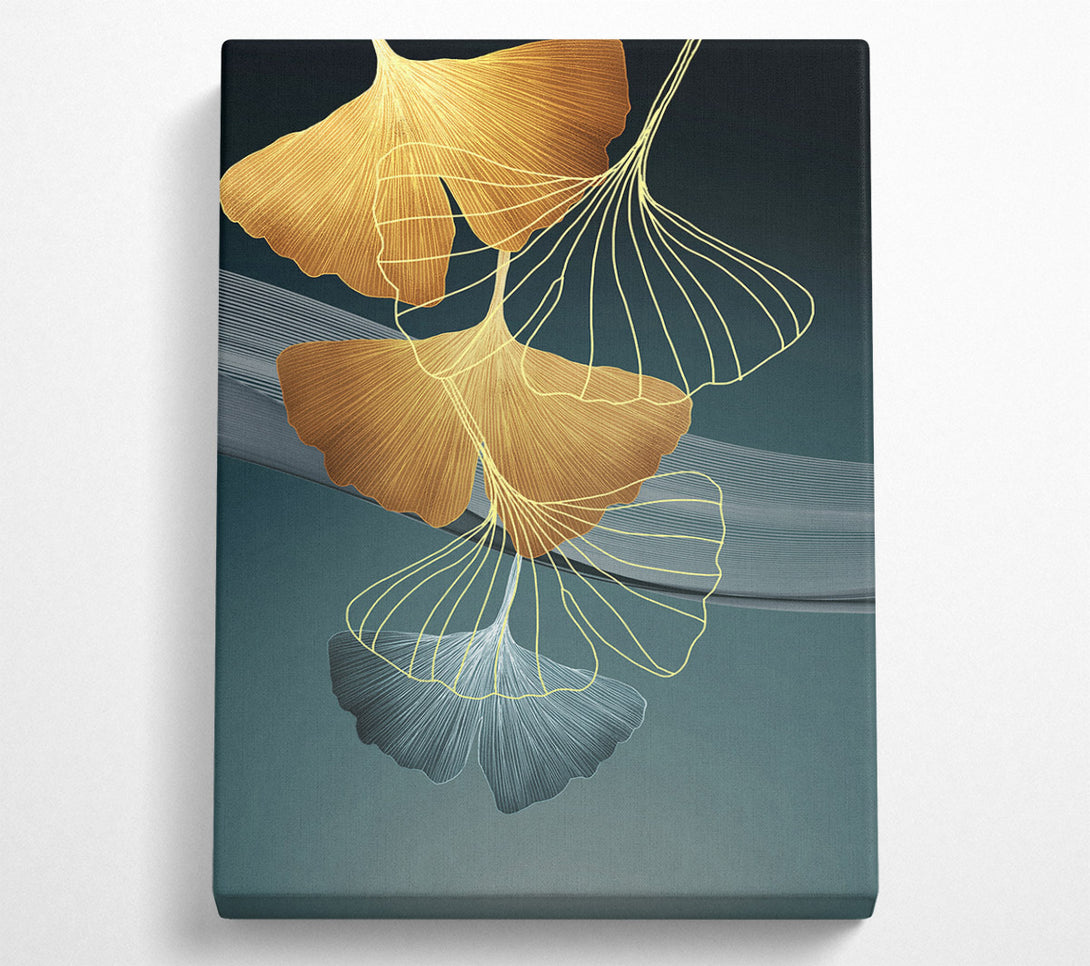  A Canvas Print of Golden Petals Abstract Canvas Wall Art
