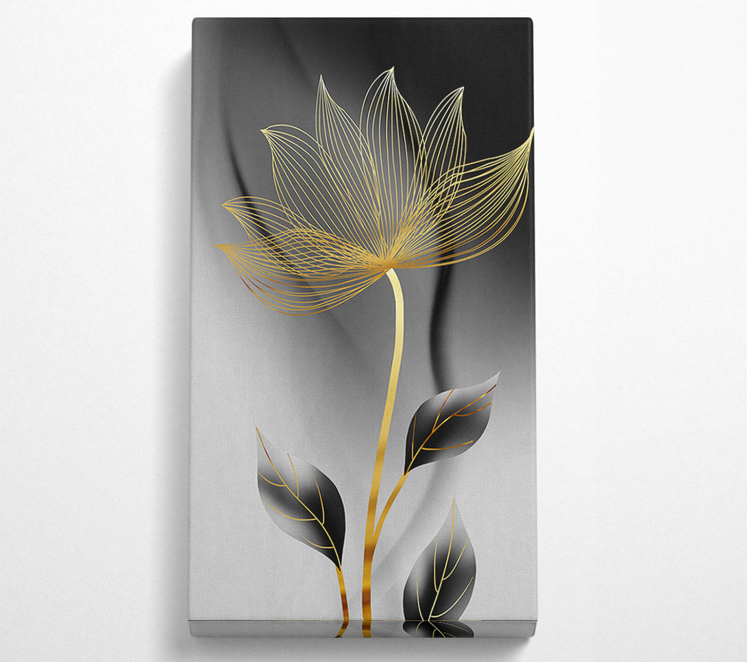  A Canvas Print of Golden Plant With Grey Canvas Wall Art