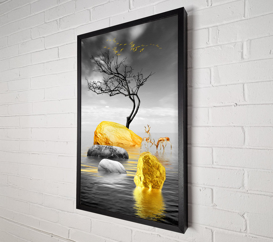  A Canvas Print of Golden Rocks Canvas Wall Art
