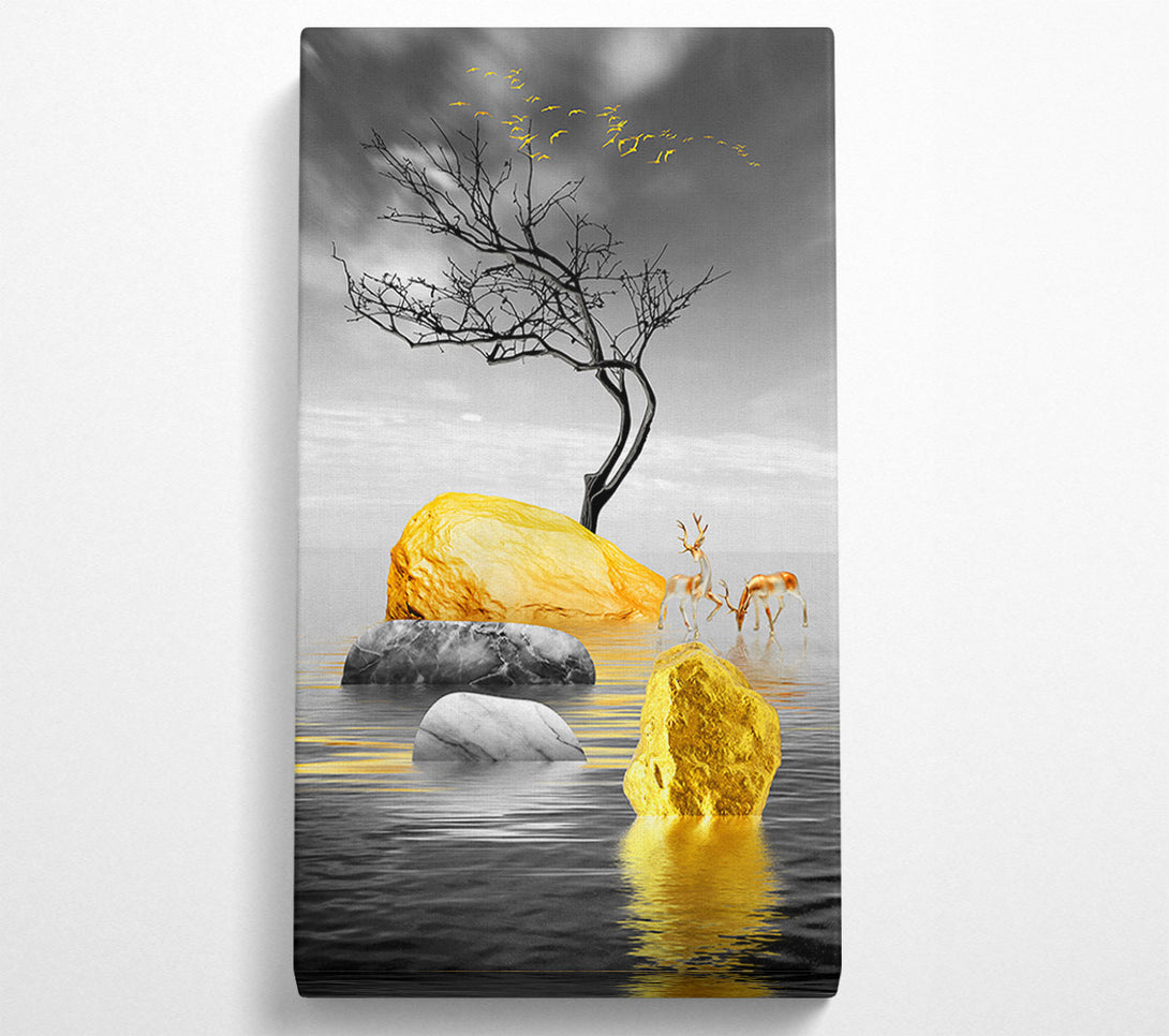  A Canvas Print of Golden Rocks Canvas Wall Art