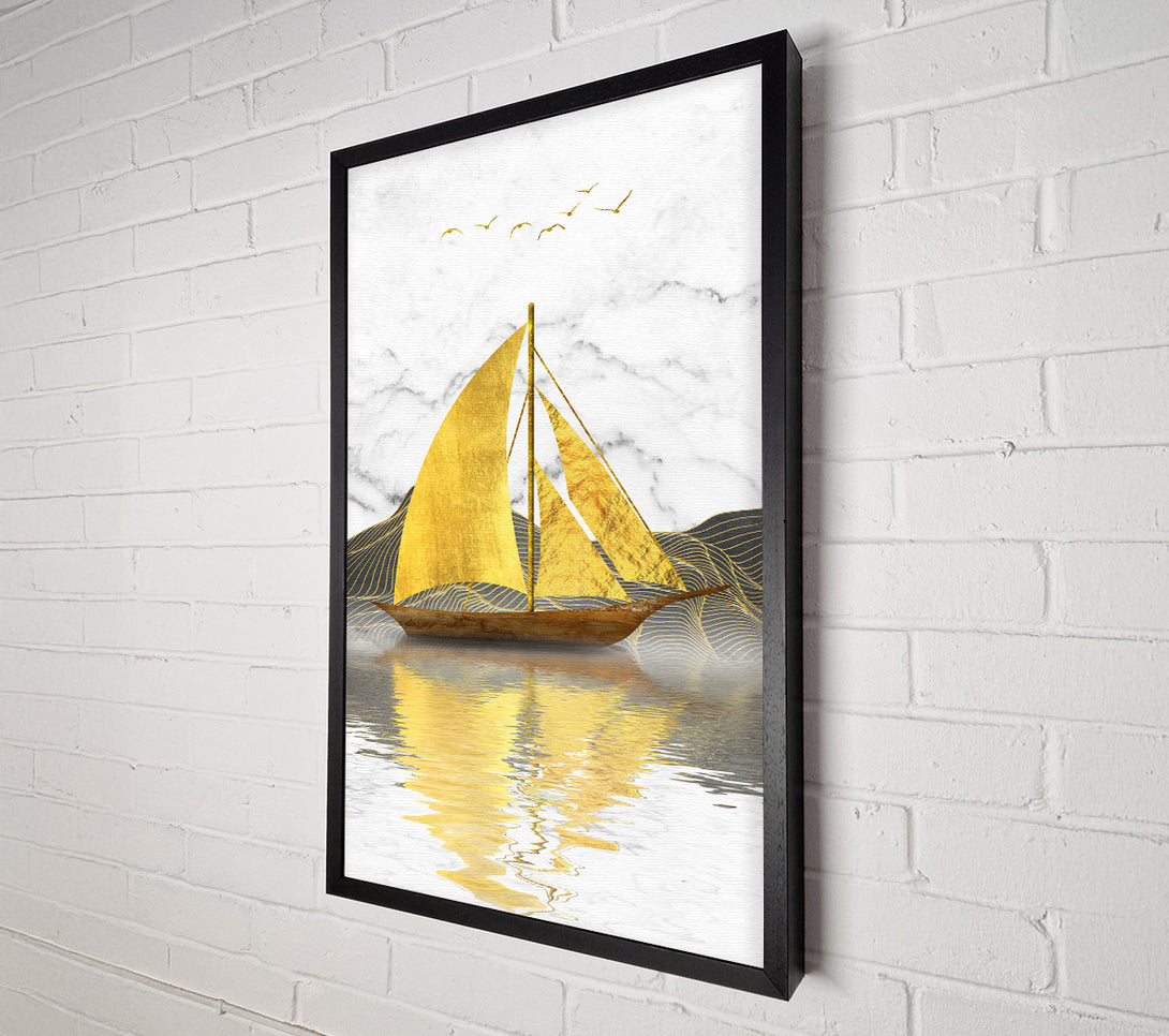 A Canvas Print of Golden Sail Ship Canvas Art