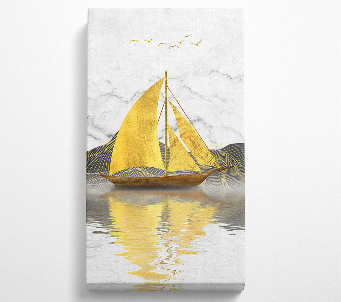  A Canvas Print of Golden Sail Ship Canvas Art
