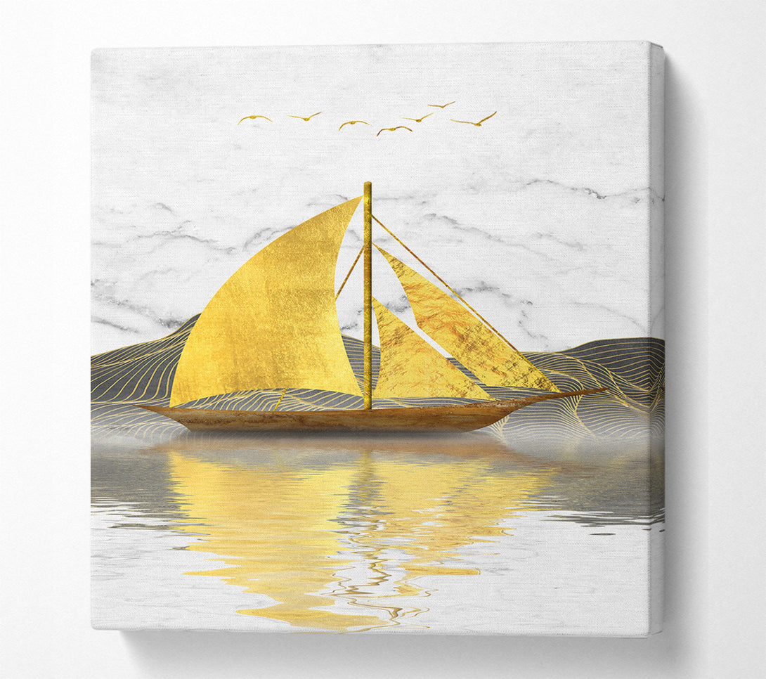  A Canvas Print of Golden Sail Ship Canvas Art