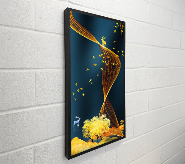 Golden Scene With Swirls