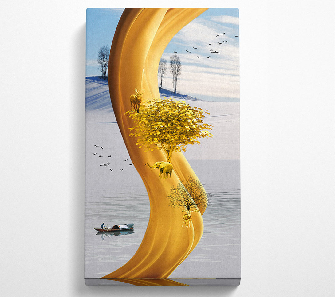  A Canvas Print of Golden Swirl And Tree Canvas Print