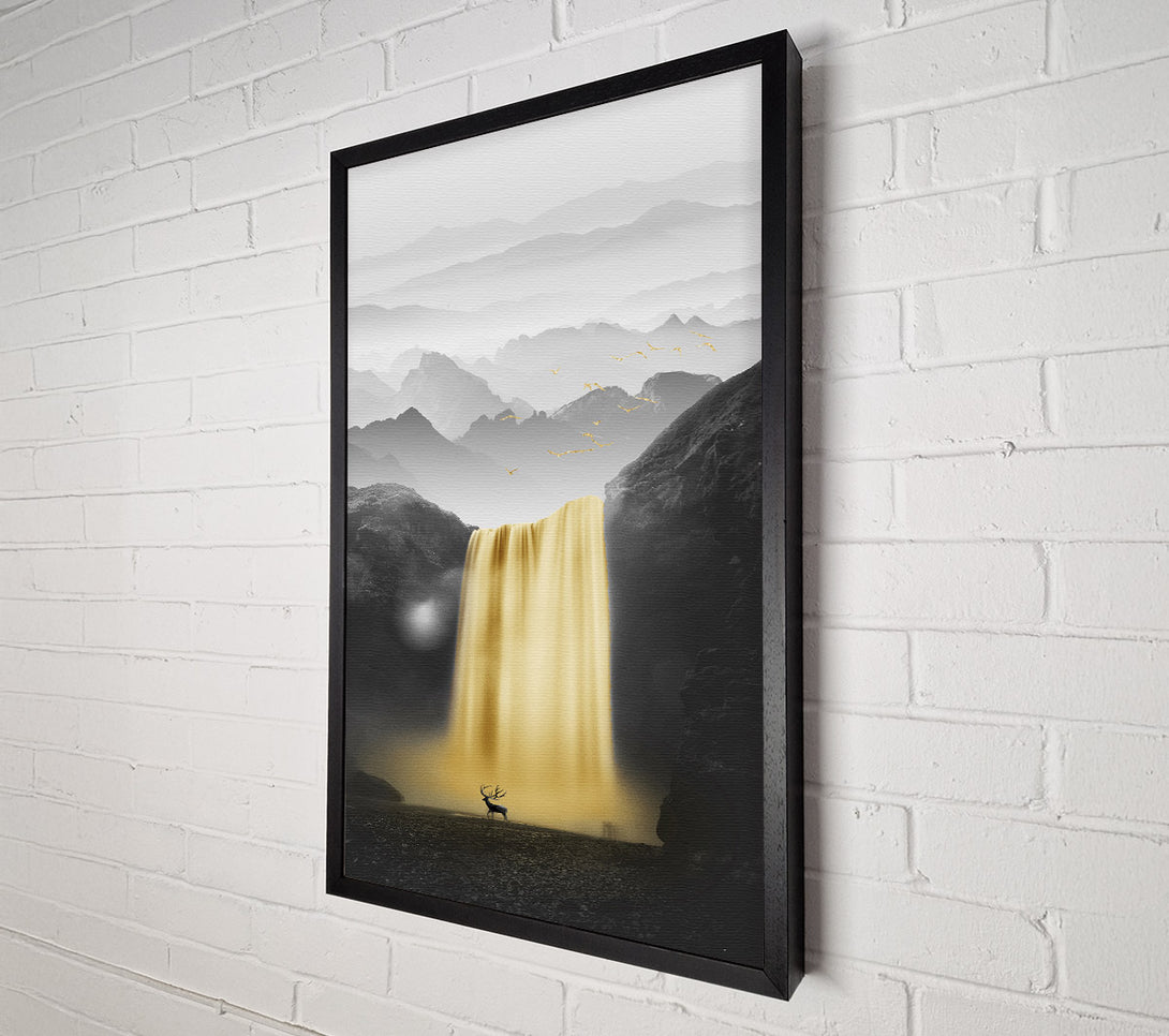  A Canvas Print of Golden Waterfall Canvas Wall Art