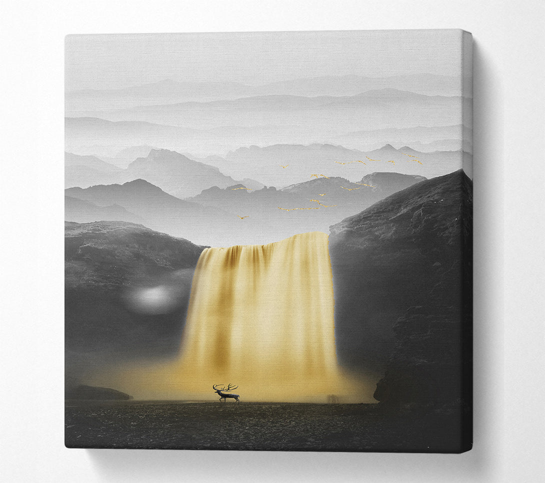  A Canvas Print of Golden Waterfall Canvas Wall Art