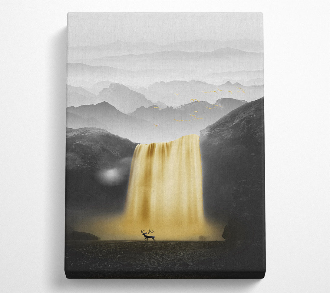  A Canvas Print of Golden Waterfall Canvas Wall Art