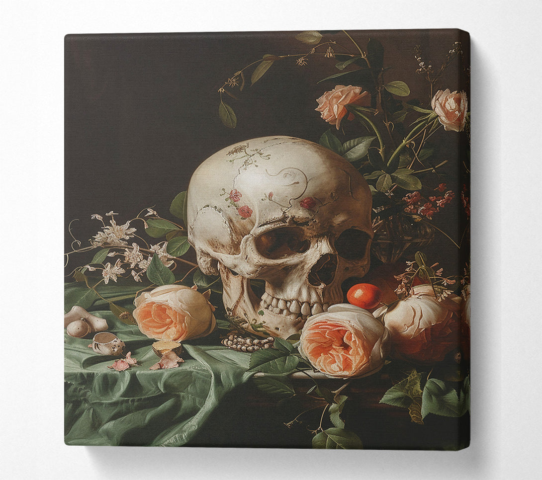  A Canvas Print of Gothic Table Skull Canvas Print