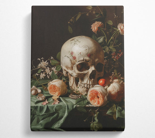  A Canvas Print of Gothic Table Skull Canvas Print
