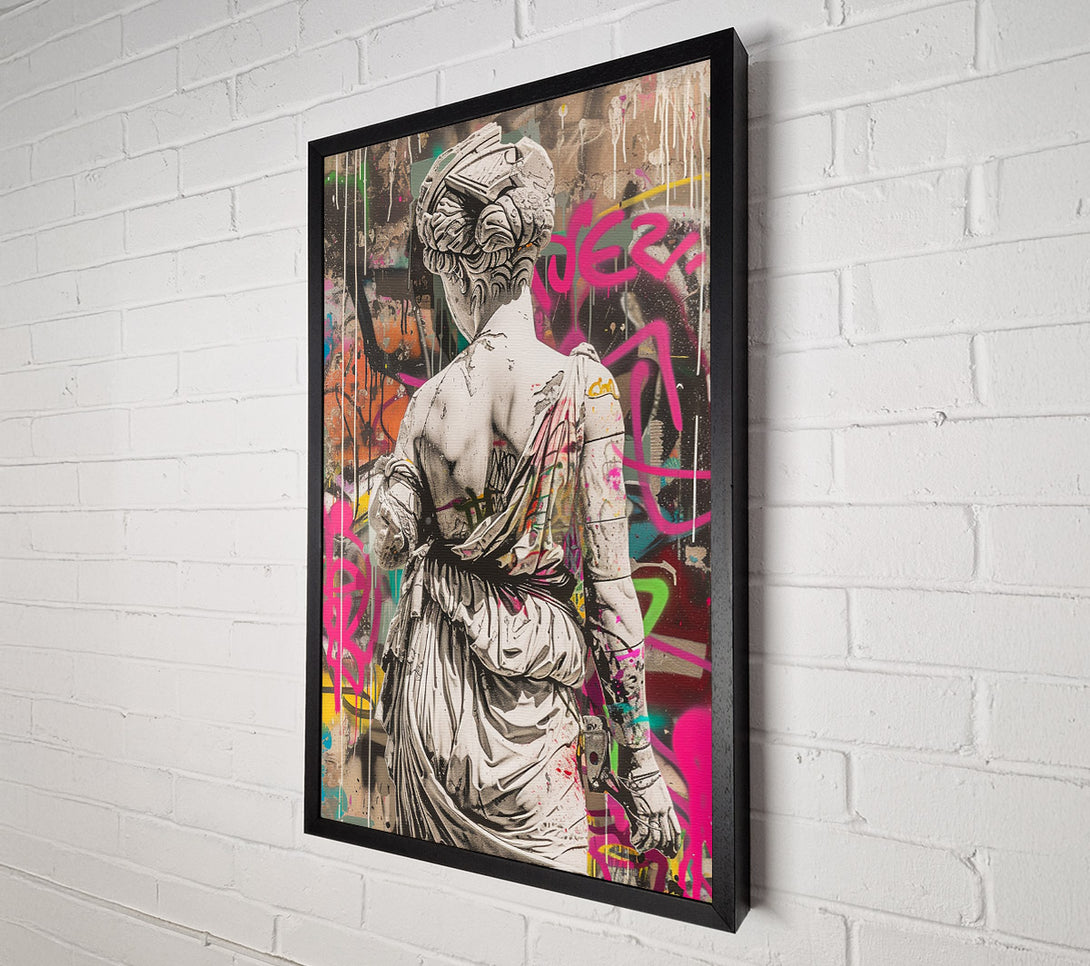  A Canvas Print of Graffi Greek Statue Canvas Wall Art