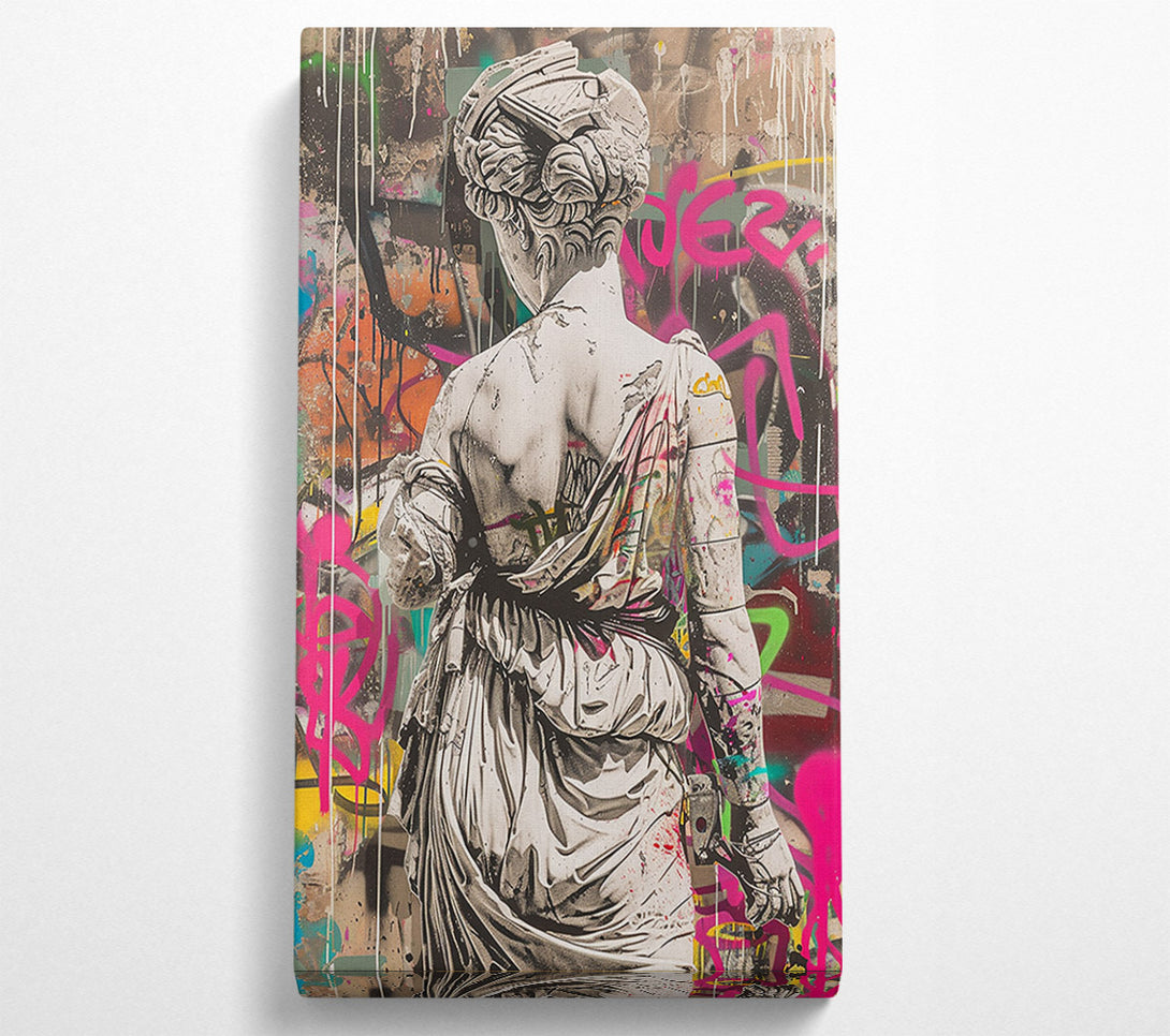  A Canvas Print of Graffi Greek Statue Canvas Wall Art