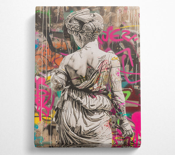  A Canvas Print of Graffi Greek Statue Canvas Wall Art