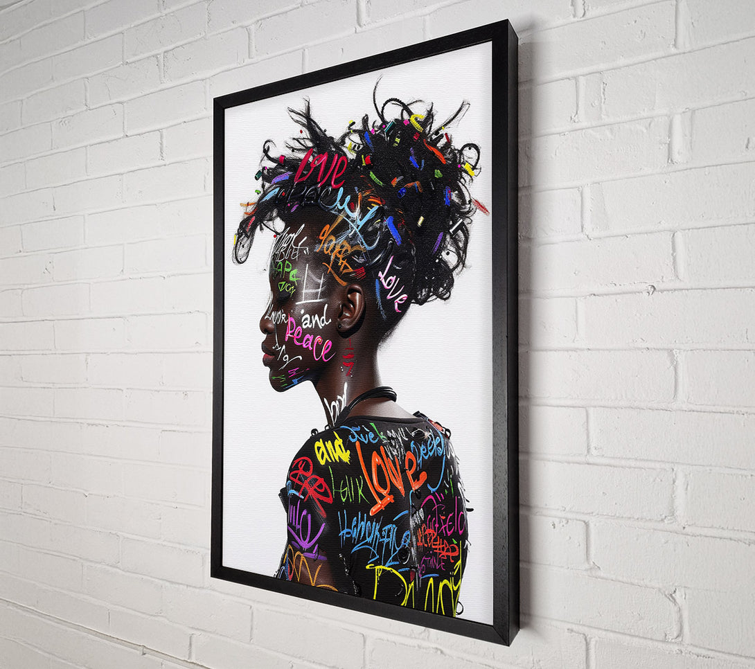 A Canvas Print of Graffiti All Over Woman Canvas Print