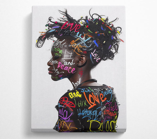  A Canvas Print of Graffiti All Over Woman Canvas Print