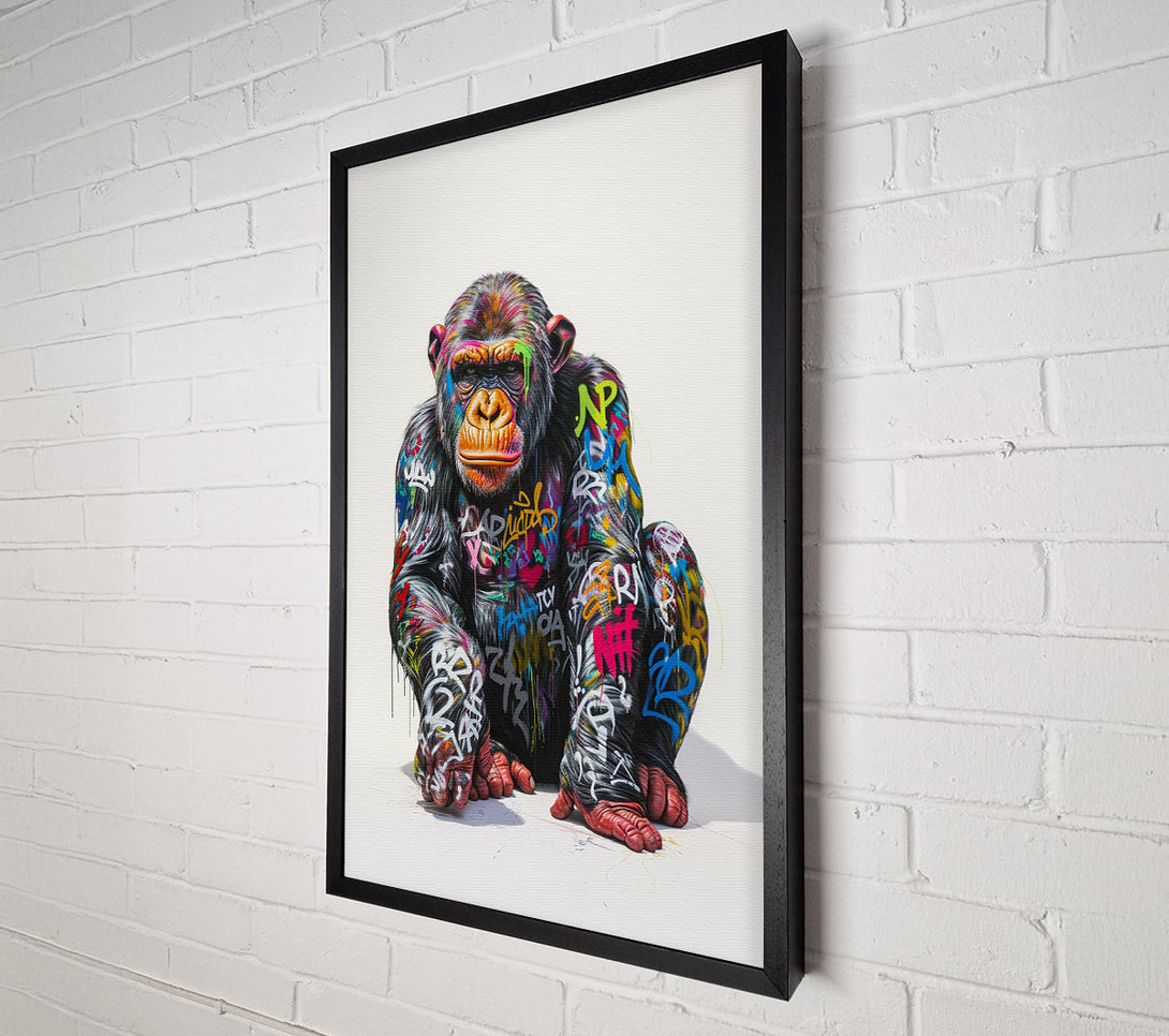  A Canvas Print of Graffiti Chimp Canvas Print