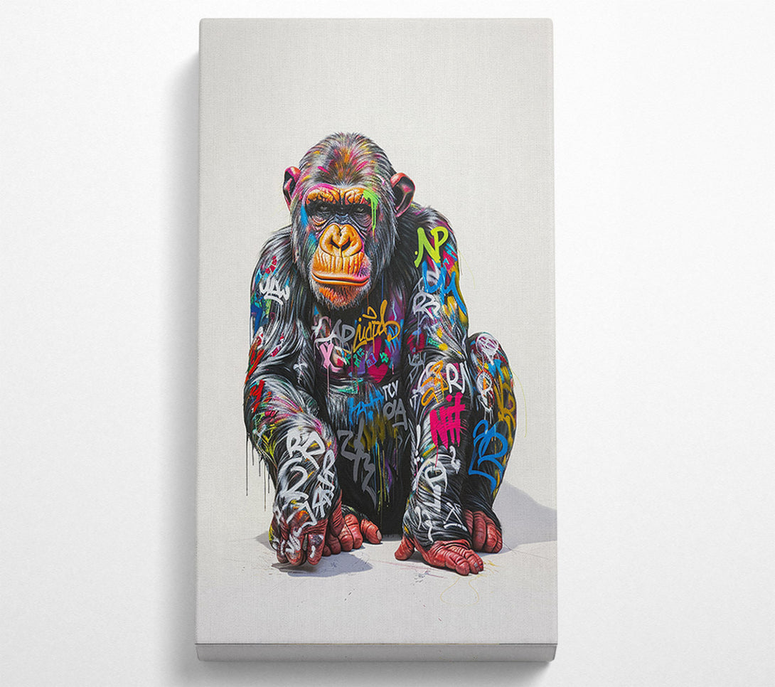  A Canvas Print of Graffiti Chimp Canvas Print
