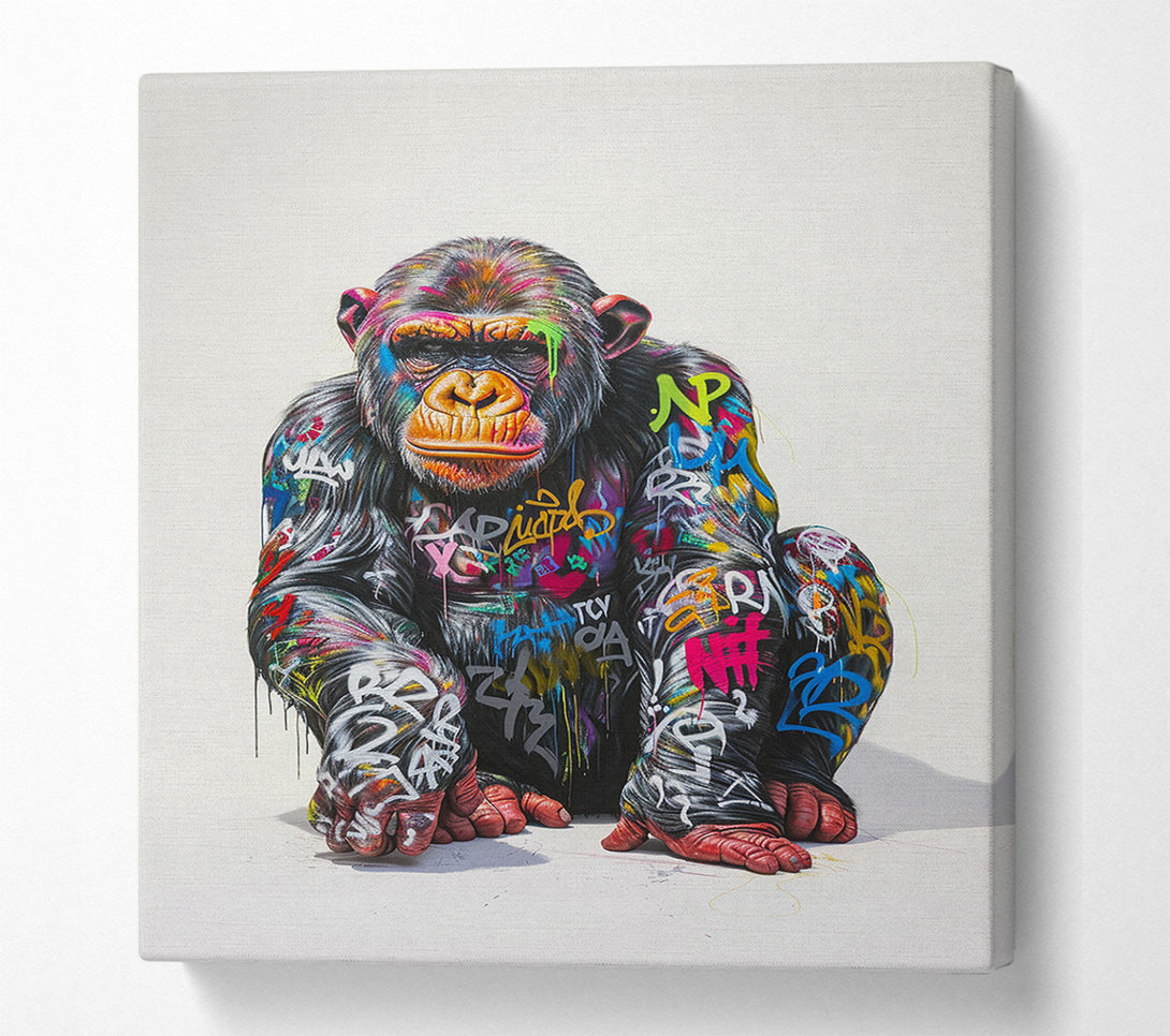  A Canvas Print of Graffiti Chimp Canvas Print
