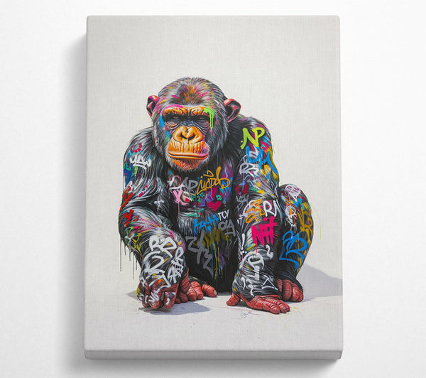  A Canvas Print of Graffiti Chimp Canvas Print