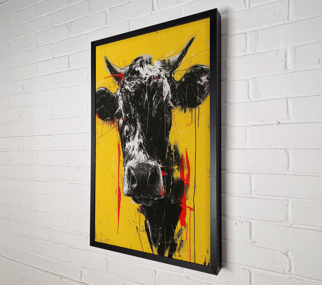  A Canvas Print of Graffiti Cow Canvas Print