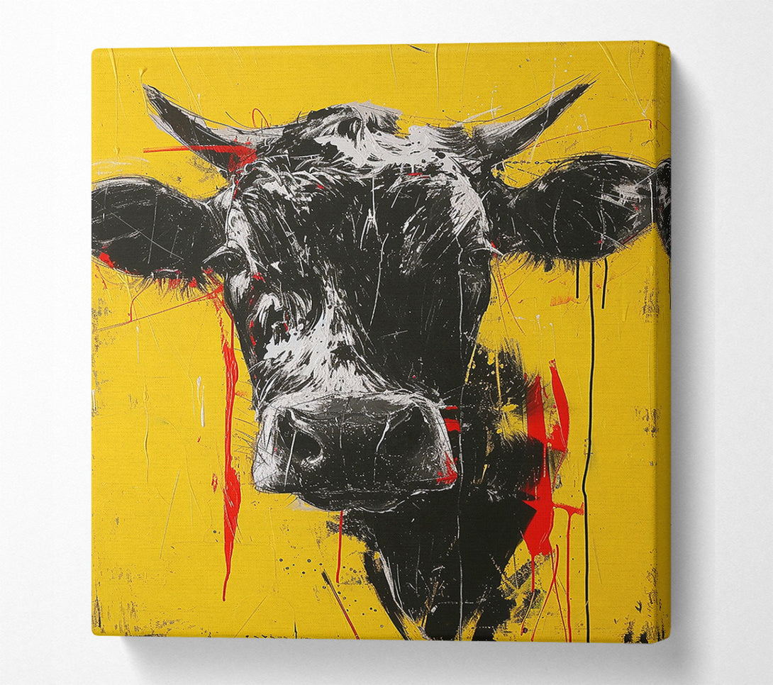  A Canvas Print of Graffiti Cow Canvas Print