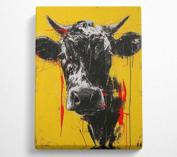  A Canvas Print of Graffiti Cow Canvas Print