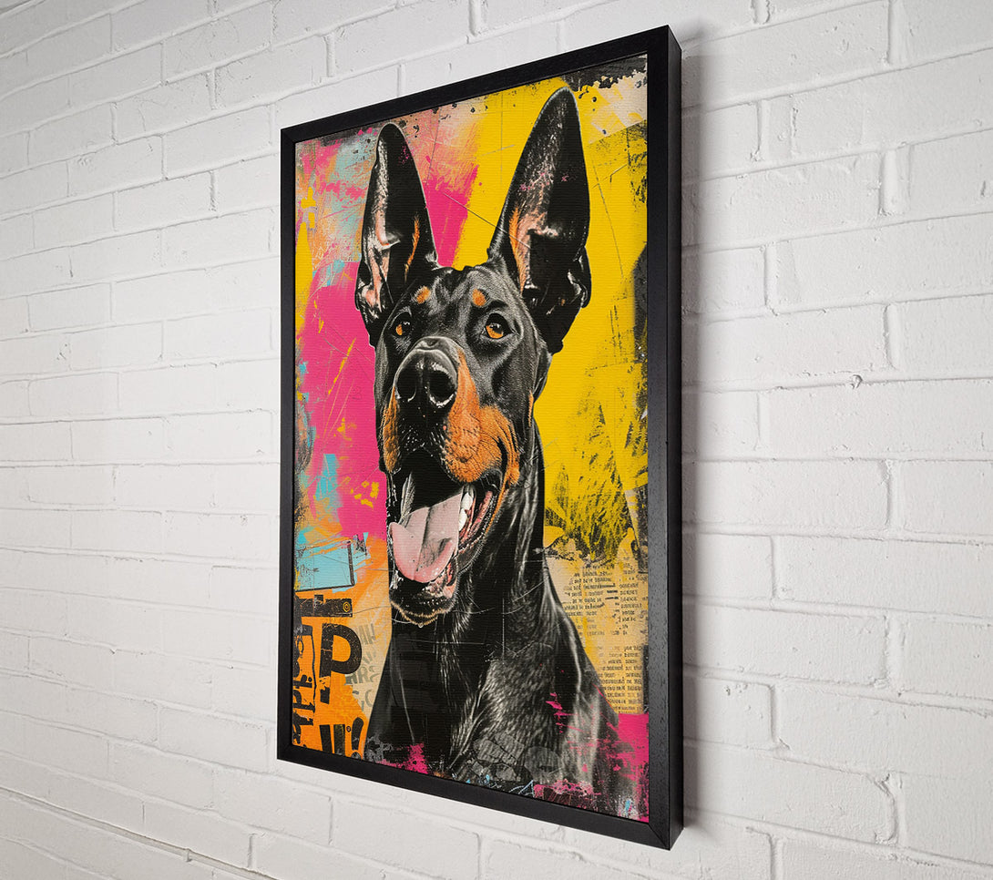  A Canvas Print of Graffiti Doberman Canvas Art