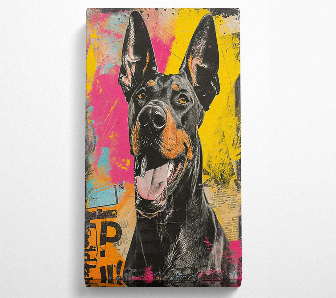  A Canvas Print of Graffiti Doberman Canvas Art