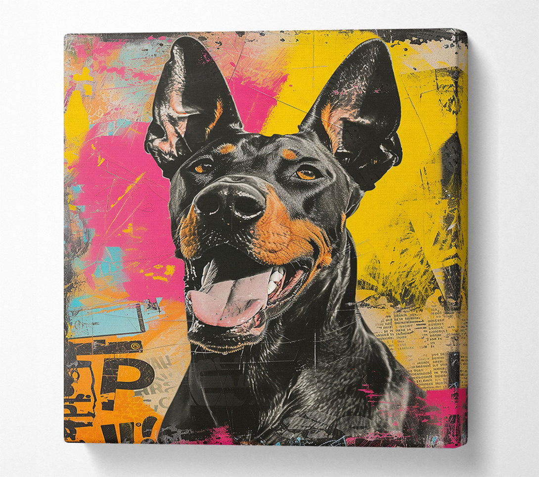  A Canvas Print of Graffiti Doberman Canvas Art