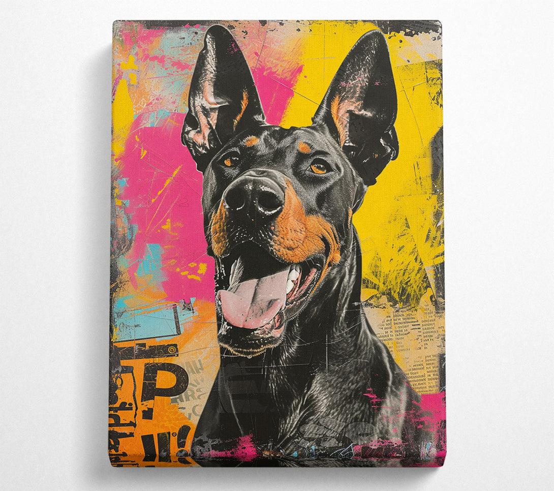  A Canvas Print of Graffiti Doberman Canvas Art